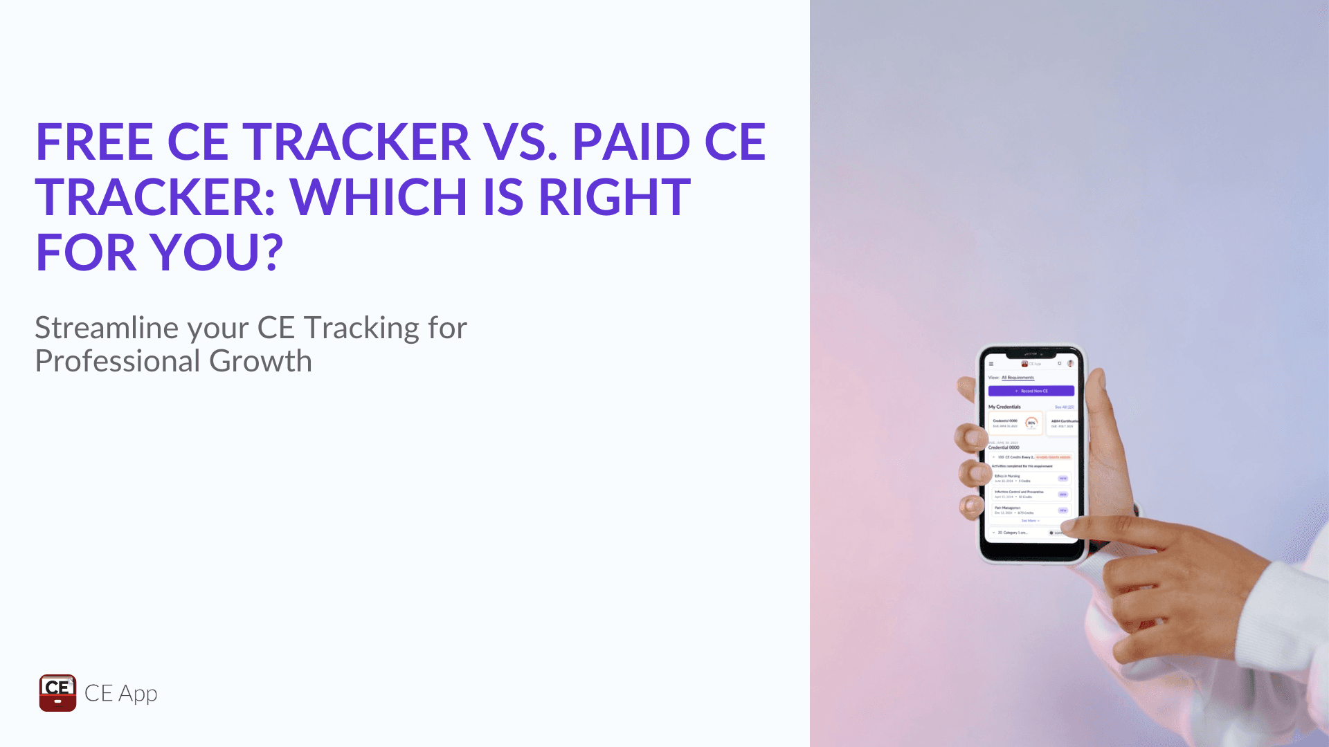 Ce Course Tracker Paid vs. Free CE Tracker - Key Differences | CE App